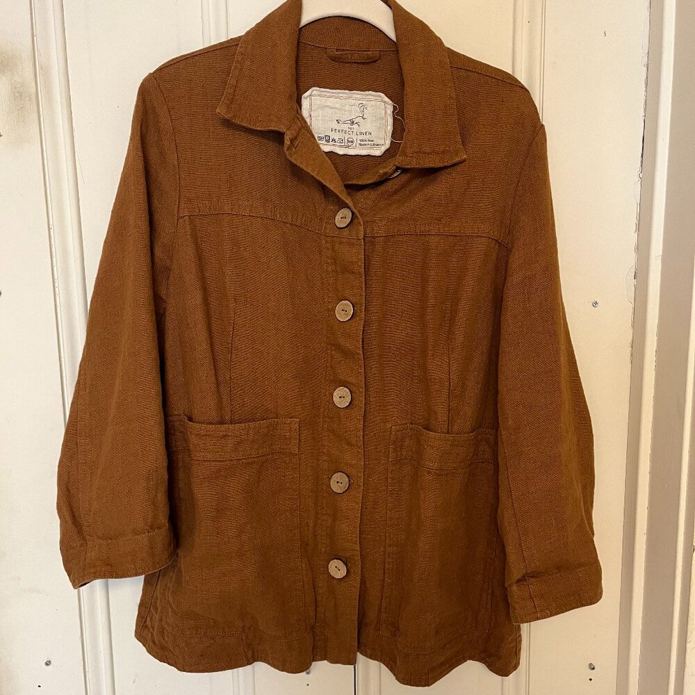 Not Perfect Linen Helsinki Chore Coat - Toast  S/M